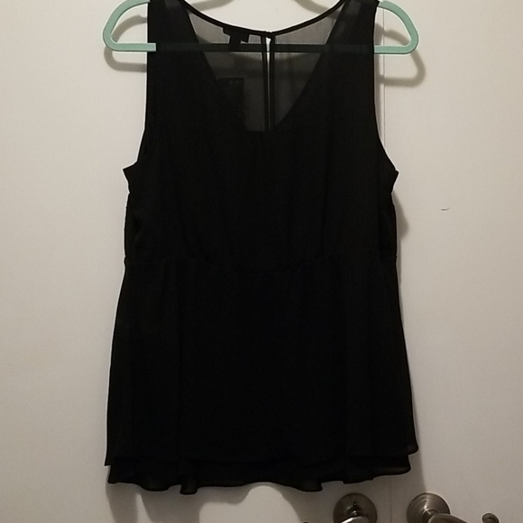 Torrid sz 0, black chiffon beaded tank - Picture 6 of 6